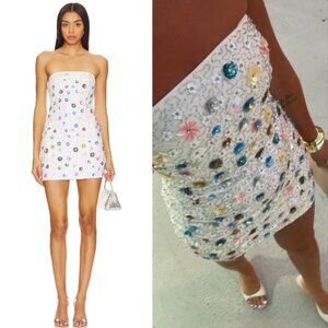 Majorelle Leva Embellished Mini Dress White Multi Size Small